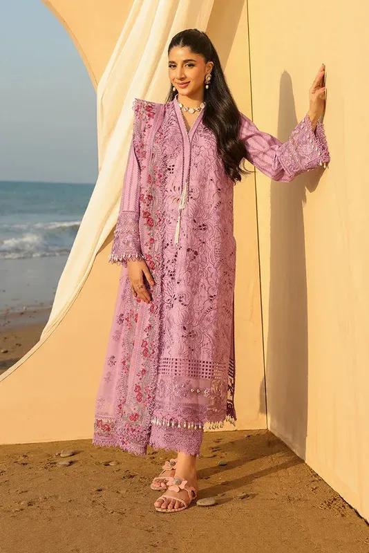 Imrozia Premium Hania Luxury Lawn 26 Lavender Organza – view 1 – Poshaq