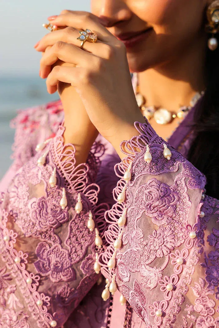 Imrozia Premium Hania Luxury Lawn 26 Lavender Organza – view 4 – Poshaq