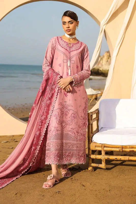 Imrozia Premium Hania Luxury Lawn 26 Pink Organza – view 1 – Poshaq