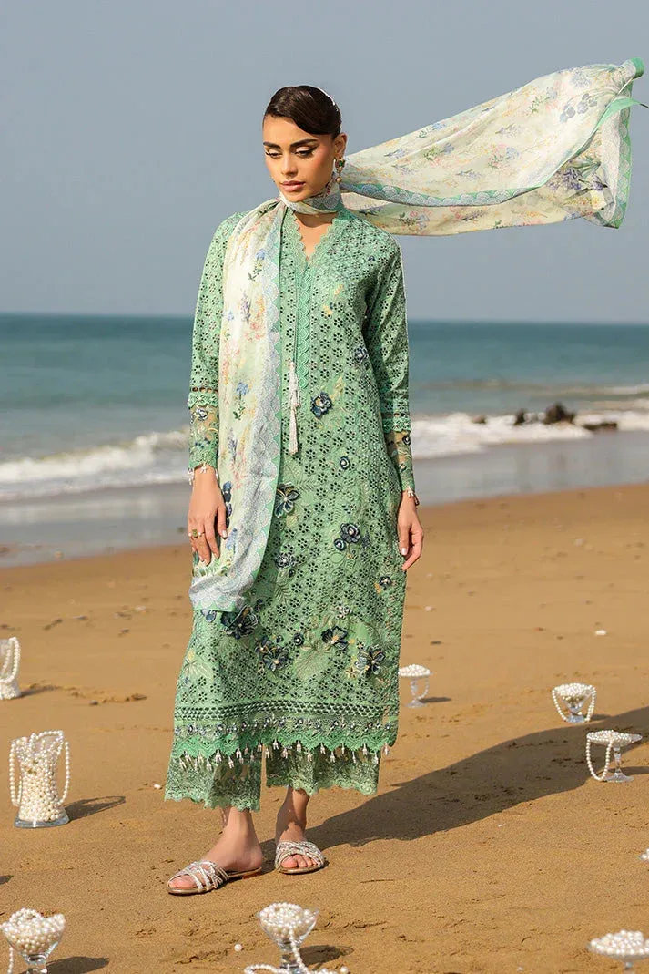 Imrozia Premium Hania Luxury Lawn 26 Green Organza – view 2 – Poshaq