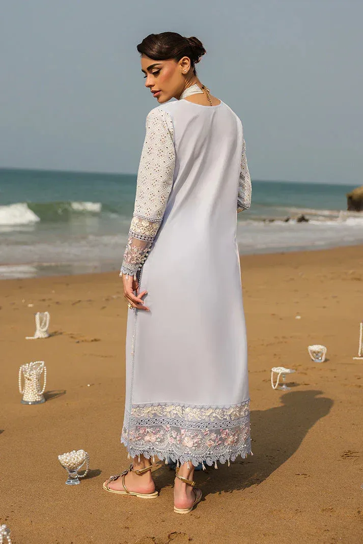 Imrozia Premium Hania Luxury Lawn 26 Blue Organza – view 2 – Poshaq