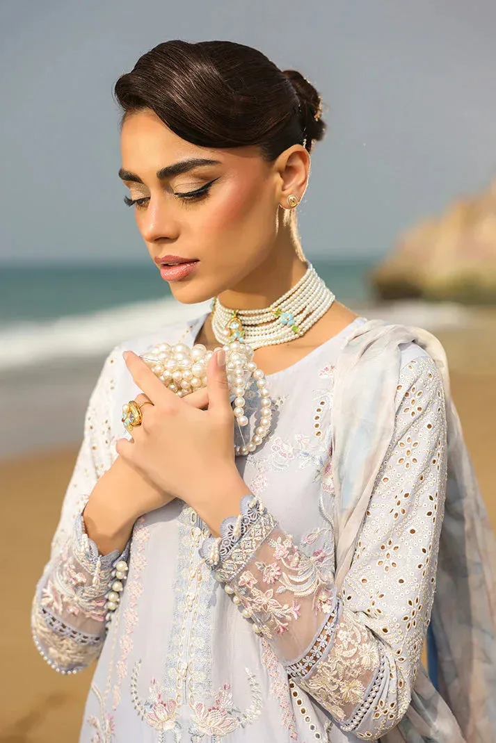Imrozia Premium Hania Luxury Lawn 26 Blue Organza – view 4 – Poshaq