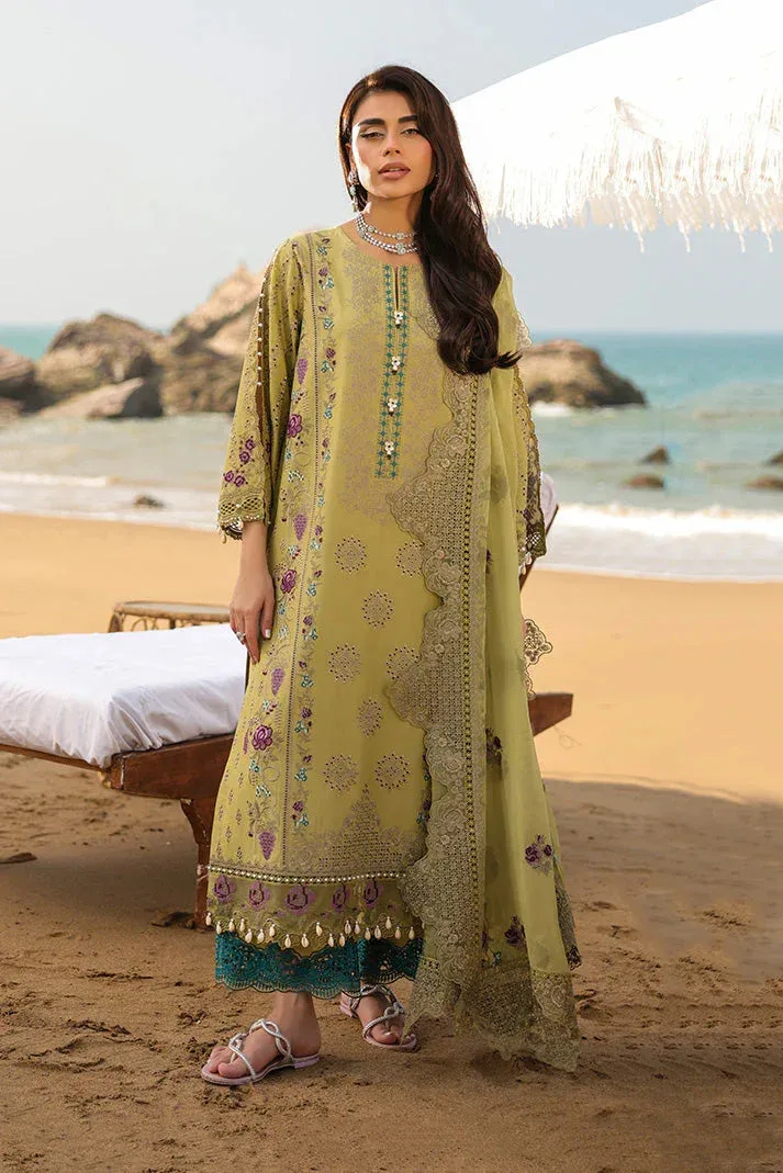 Imrozia Premium Hania Luxury Lawn 26 Green Organza – view 1 – Poshaq