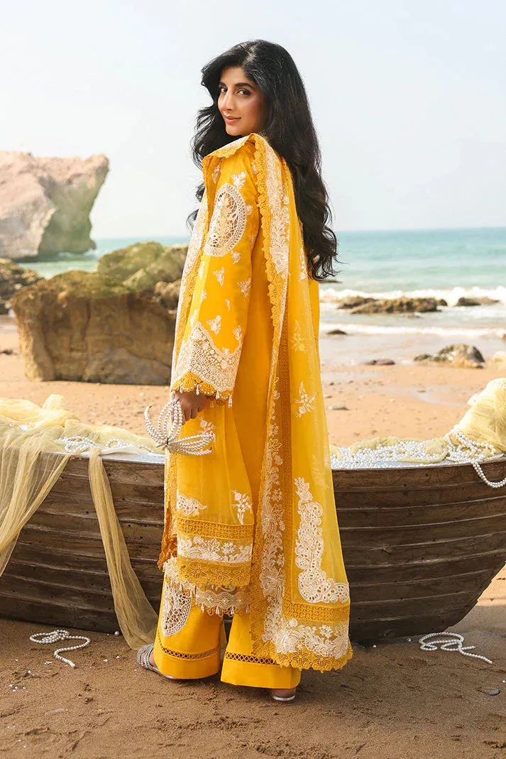 Imrozia Premium Hania Luxury Lawn 26 Mustard Organza – view 2 – Poshaq