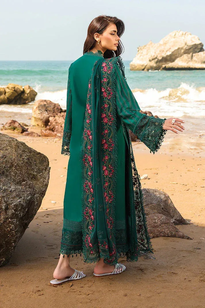 Imrozia Premium Hania Luxury Lawn 26 Green Organza – view 2 – Poshaq