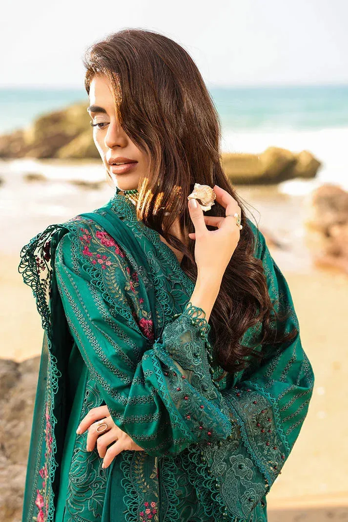 Imrozia Premium Hania Luxury Lawn 26 Green Organza – view 3 – Poshaq