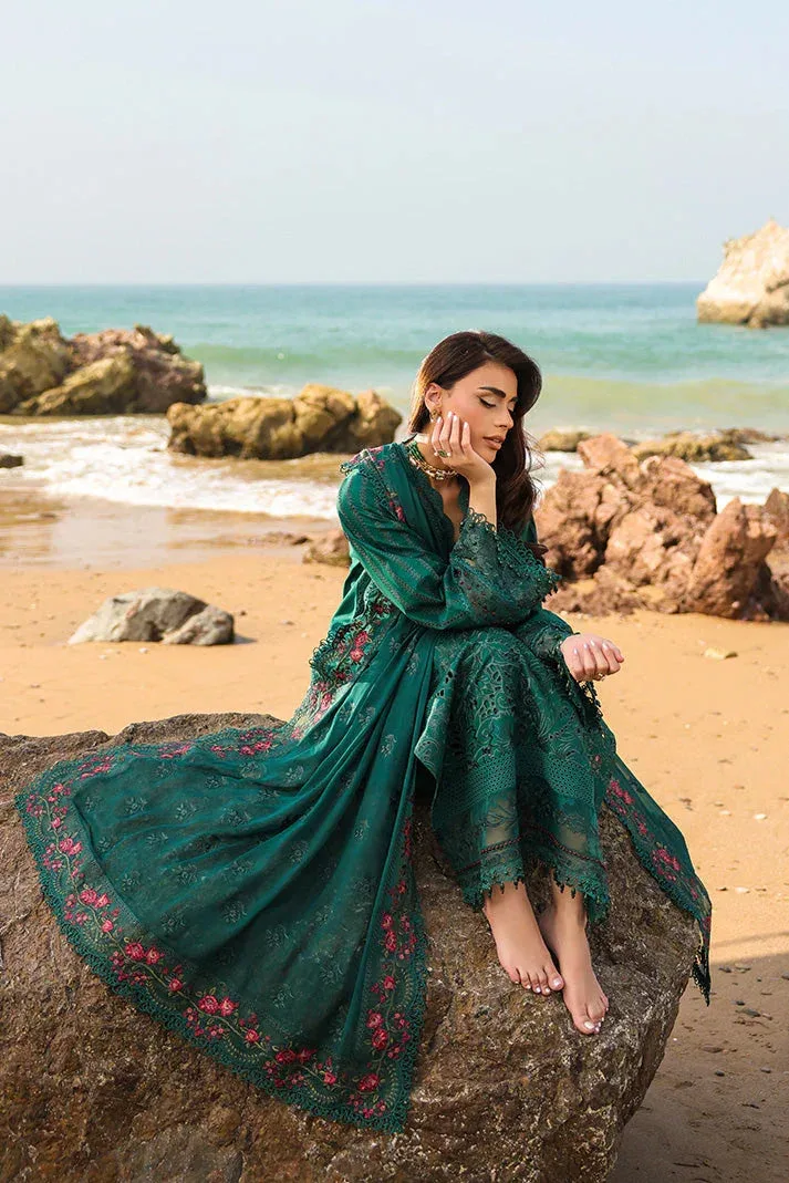 Imrozia Premium Hania Luxury Lawn 26 Green Organza – view 4 – Poshaq