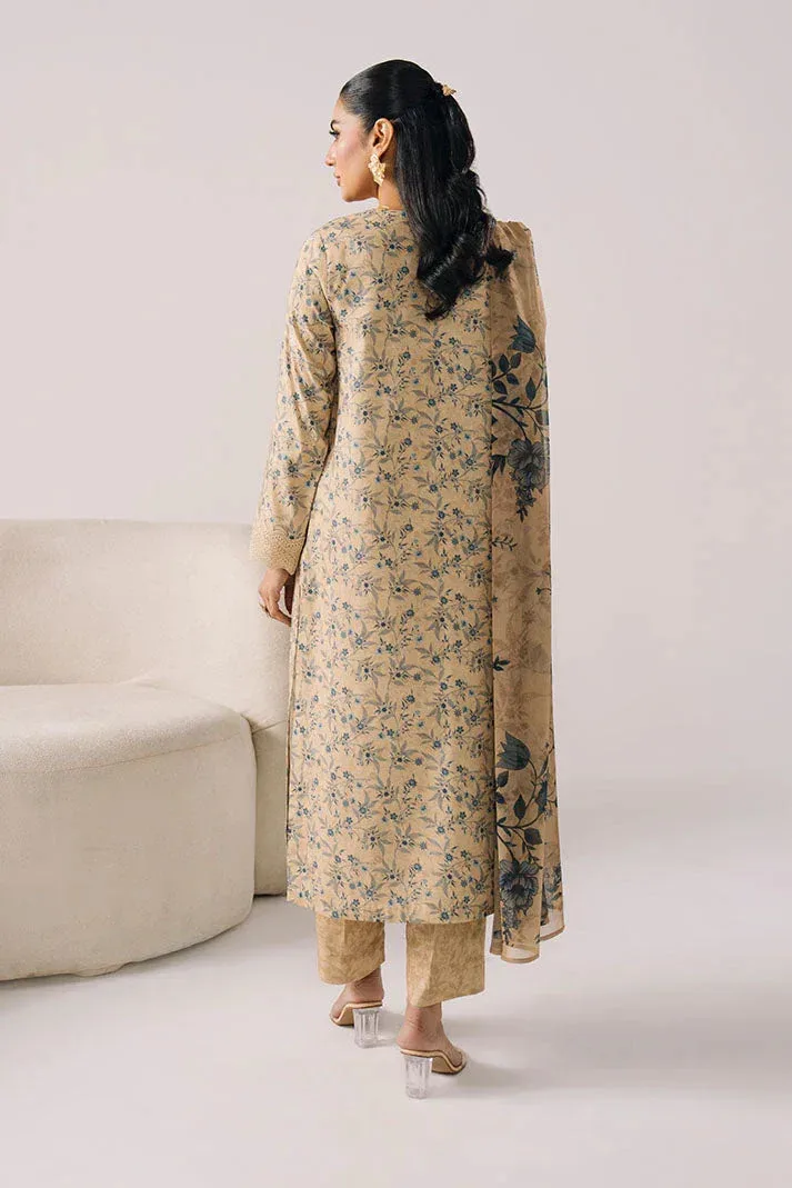 Imrozia Premium Floral Atelier Lawn Beige Chiffon – view 2 – Poshaq