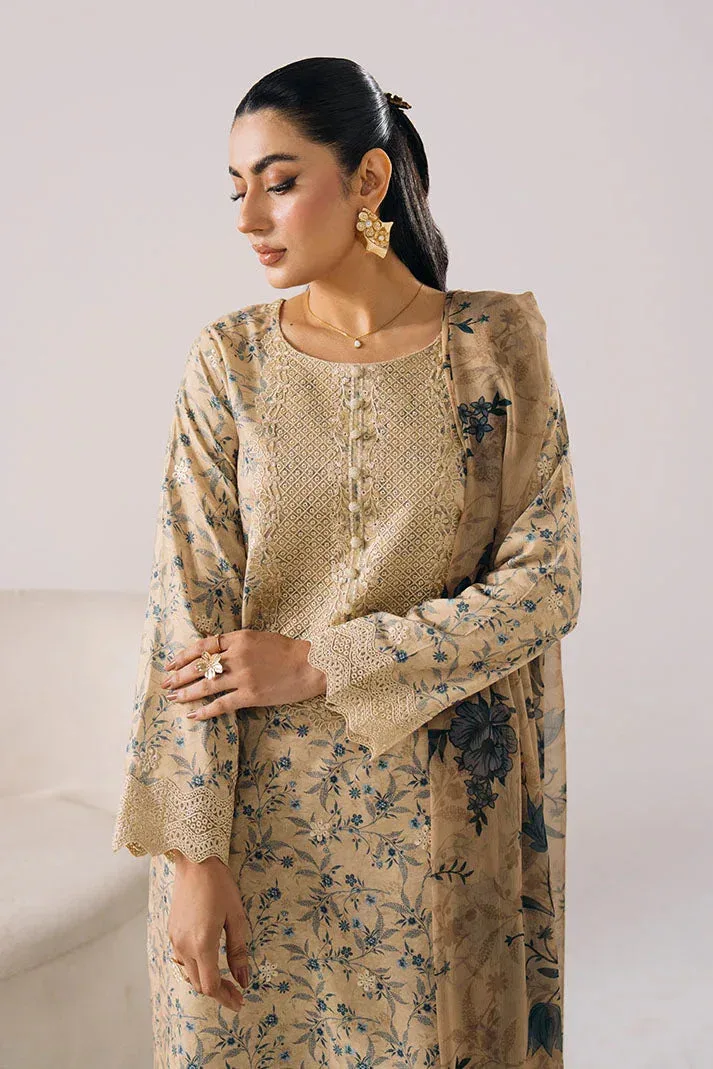 Imrozia Premium Floral Atelier Lawn Beige Chiffon – view 3 – Poshaq