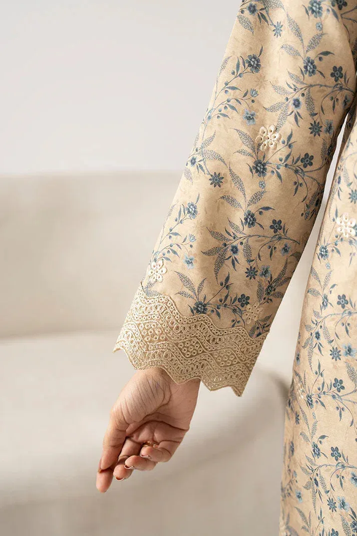 Imrozia Premium Floral Atelier Lawn Beige Chiffon – view 4 – Poshaq