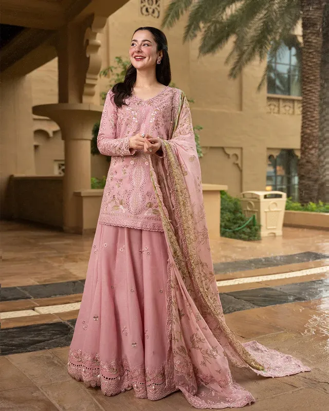 Faiza Saqlain Aya Luxury Lawn Organza – view 1 – Poshaq