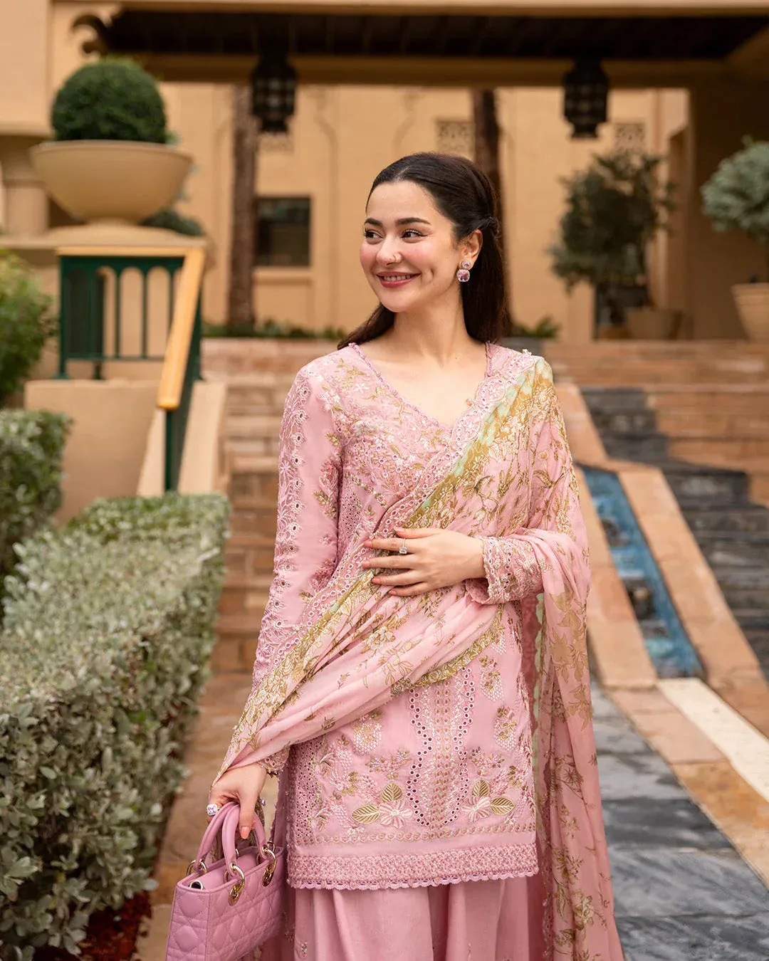 Faiza Saqlain Aya Luxury Lawn Organza – view 3 – Poshaq