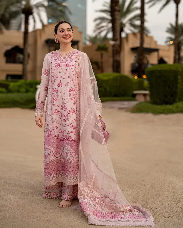 Faiza Saqlain Aya Luxury Lawn Organza – view 1 – Poshaq