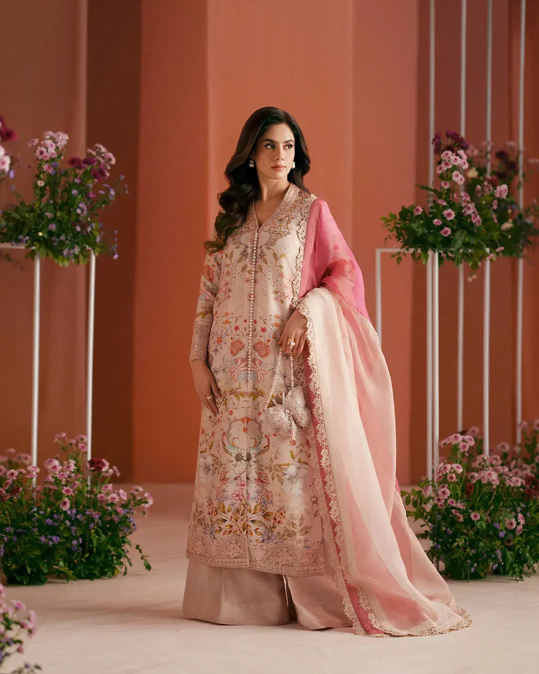 Faiza Saqlain Roim Pret Beige Raw Silk – view 1 – Poshaq