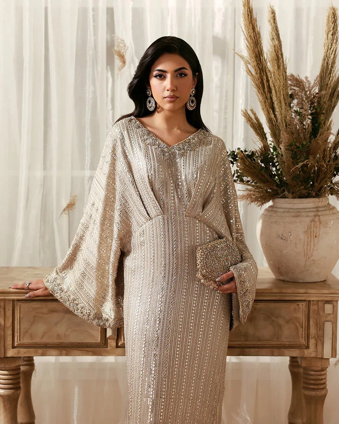 Faiza Saqlain Freya Luxury Pret Beige Raw Silk – view 3 – Poshaq