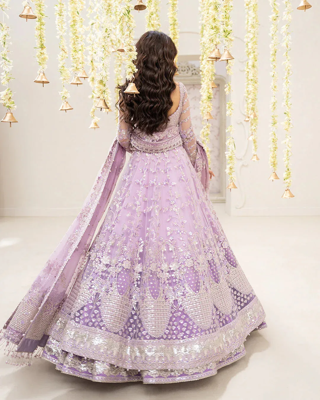 Faiza Saqlain Rua Wedding Formals Lilac Chiffon – view 2 – Poshaq