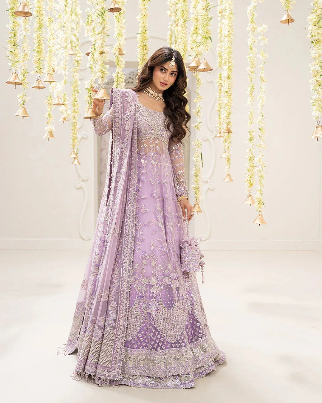 Faiza Saqlain Rua Wedding Formals Lilac Chiffon – view 4 – Poshaq