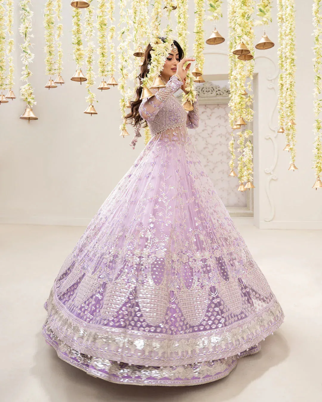 Faiza Saqlain Rua Wedding Formals Lilac Chiffon – view 6 – Poshaq