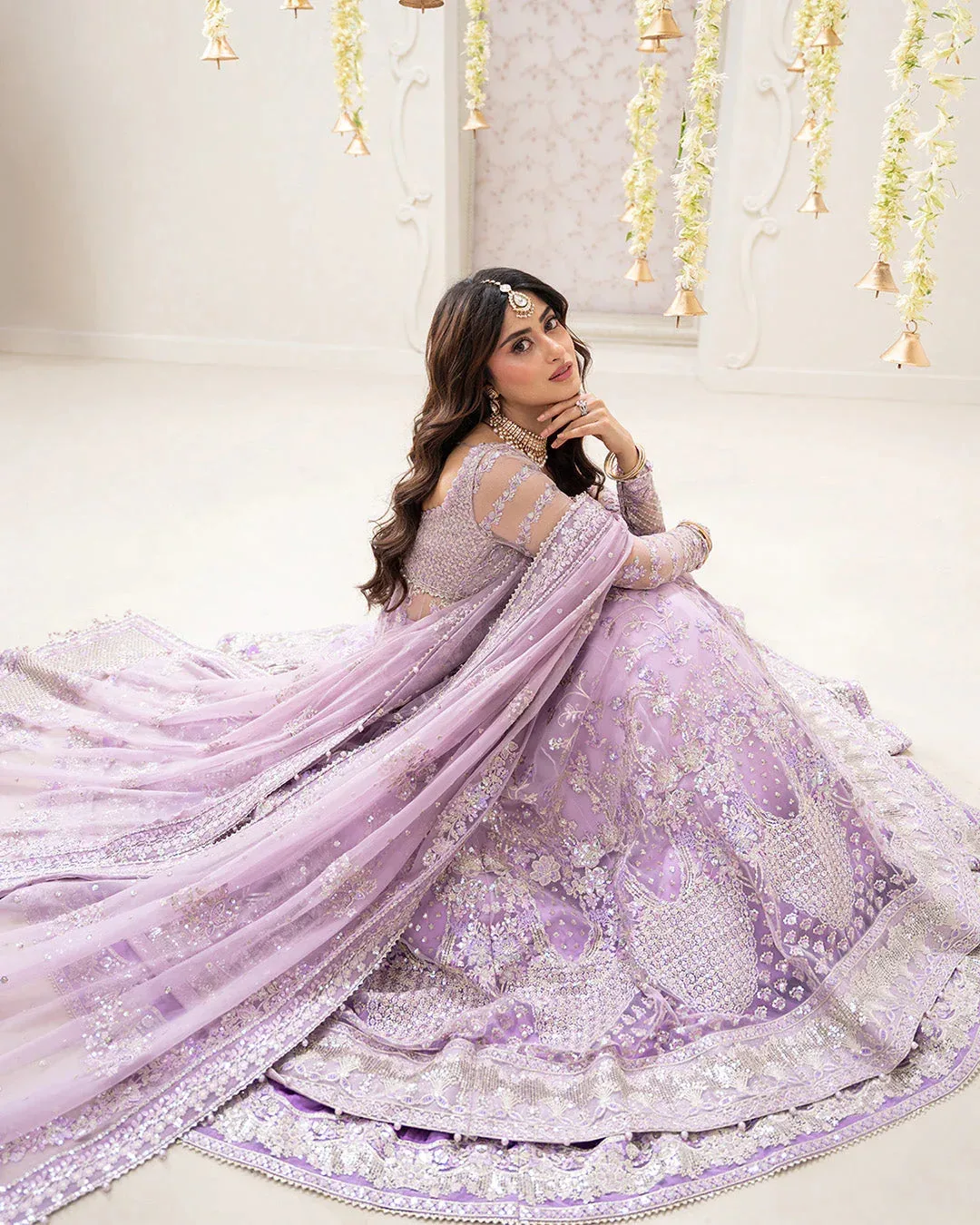 Faiza Saqlain Rua Wedding Formals Lilac Chiffon – view 7 – Poshaq