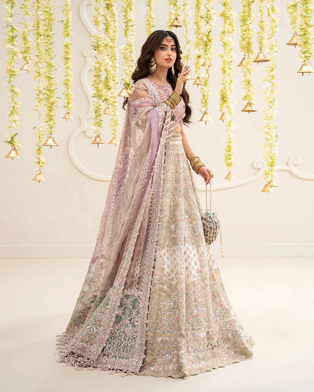 Faiza Saqlain Rua Wedding Formals Pink Organza – view 1 – Poshaq
