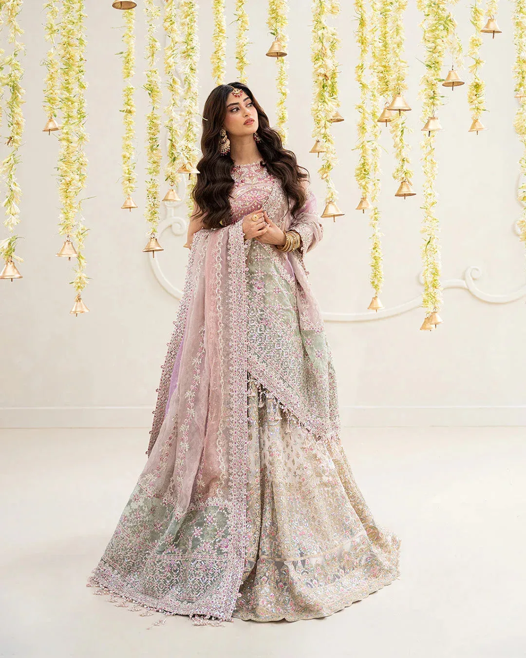 Faiza Saqlain Rua Wedding Formals Pink Organza – view 4 – Poshaq