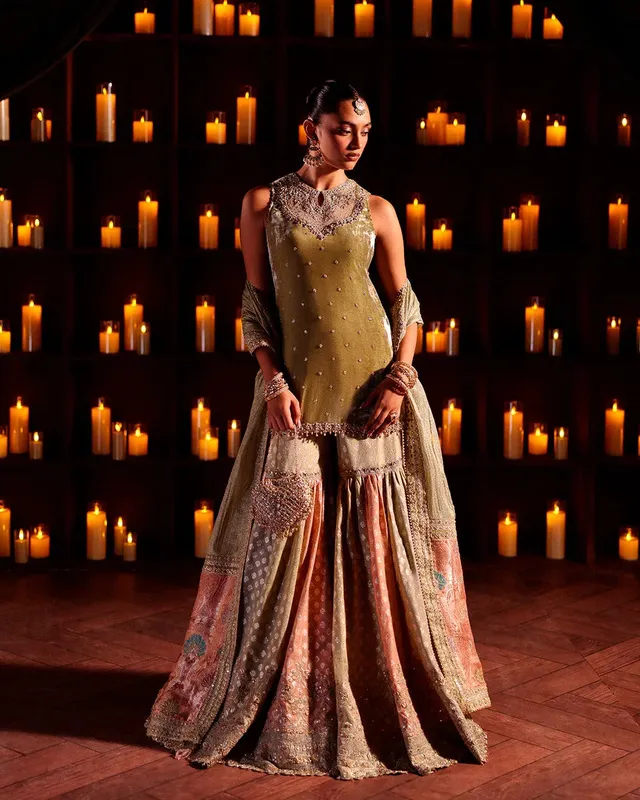 Faiza Saqlain Zaeva Wedding Formals Green Chiffon – view 1 – Poshaq