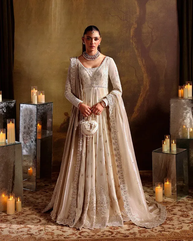 Faiza Saqlain Zaeva Wedding Formals White Chiffon – view 1 – Poshaq