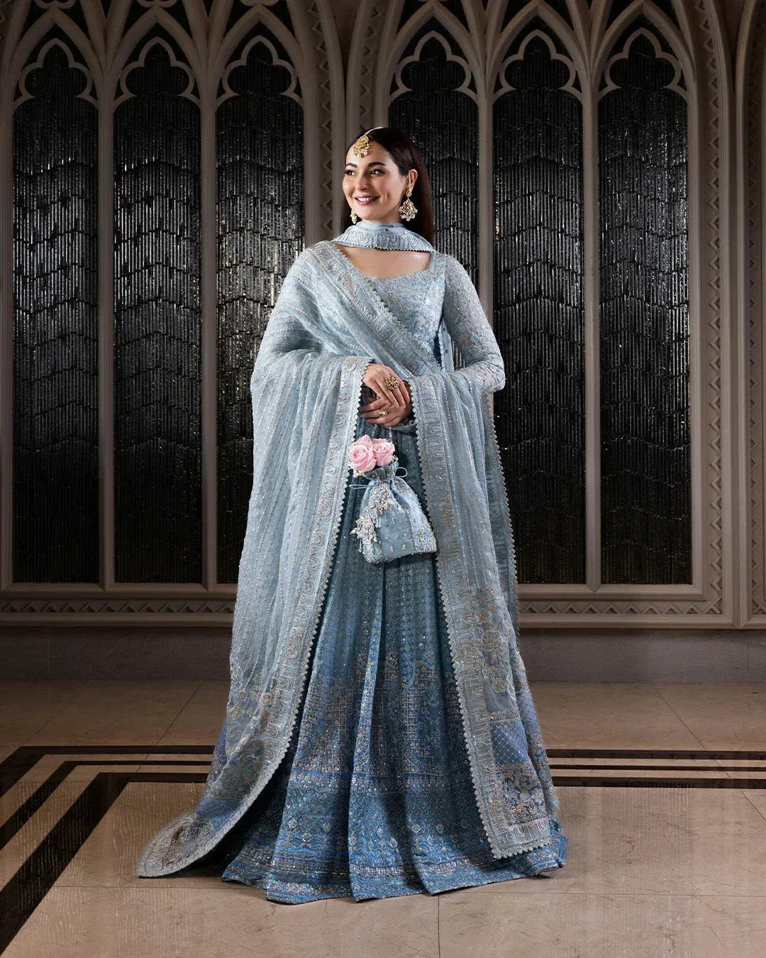 Faiza Saqlain Neorah Wedding Festive 24 Blue Organza – view 1 – Poshaq