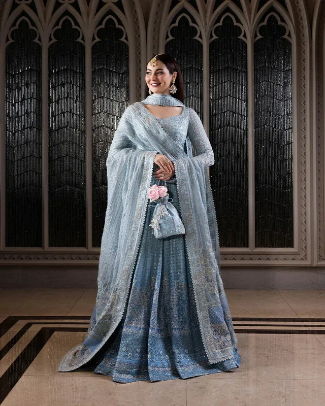 Faiza Saqlain Neorah Wedding Festive 24 Blue Organza – view 1 – Poshaq