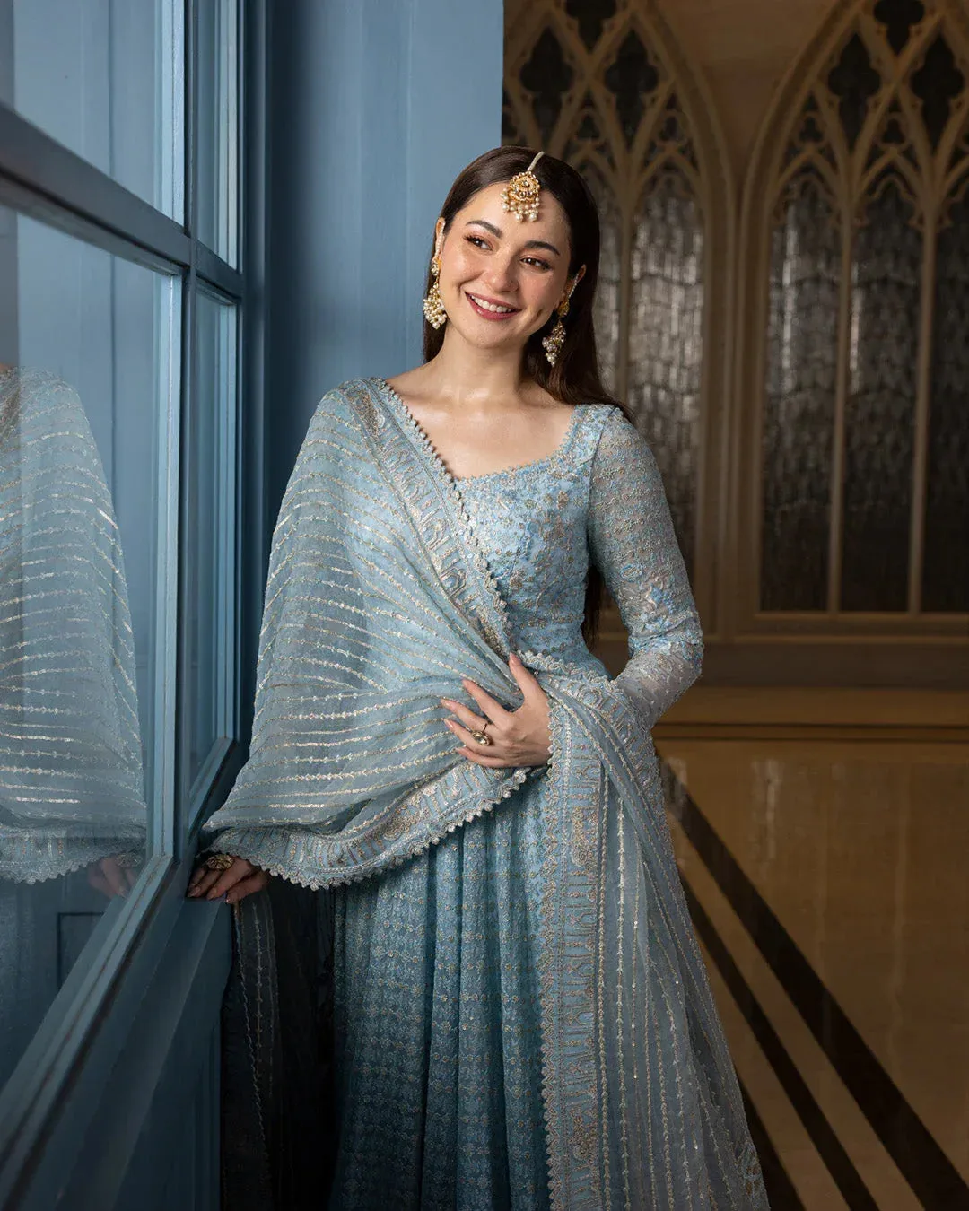 Faiza Saqlain Neorah Wedding Festive 24 Blue Organza – view 5 – Poshaq
