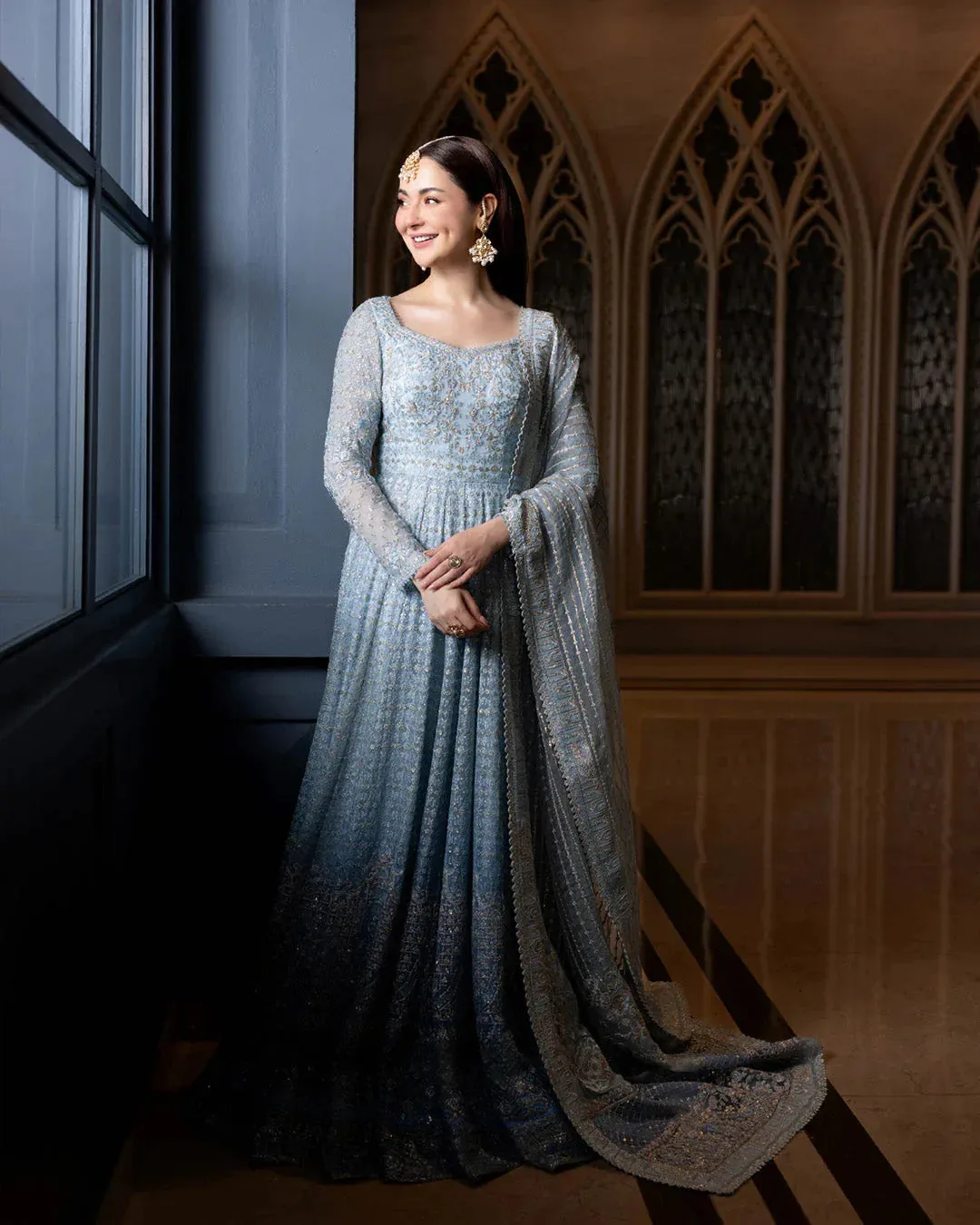 Faiza Saqlain Neorah Wedding Festive 24 Blue Organza – view 7 – Poshaq