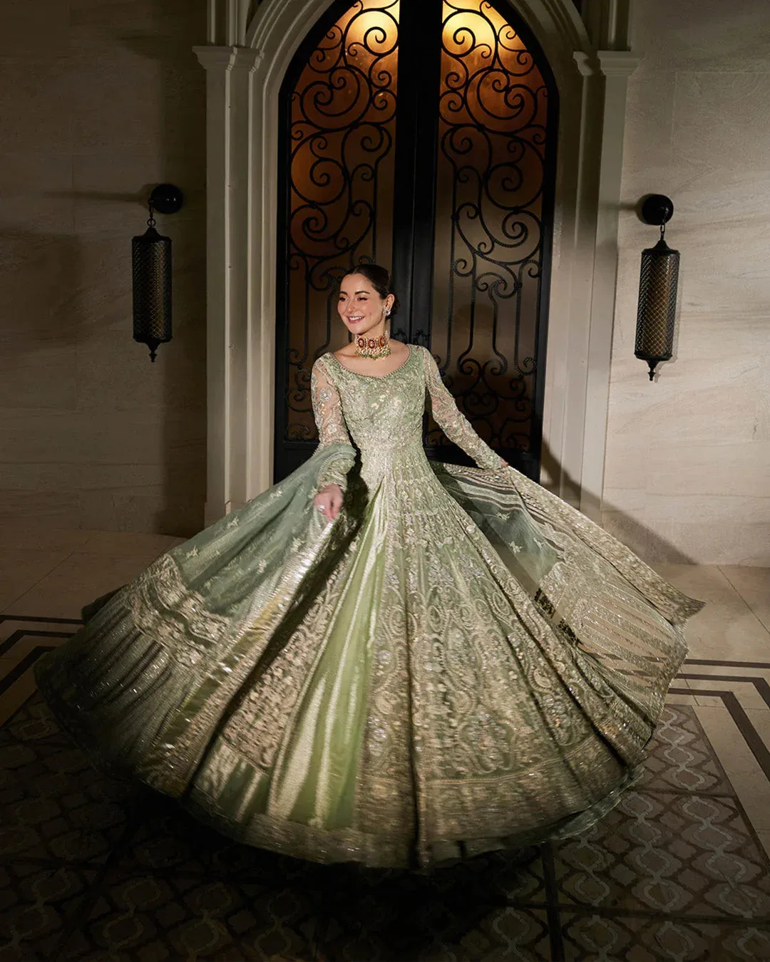 Faiza Saqlain Neorah Wedding Festive 24 Green Organza – view 6 – Poshaq
