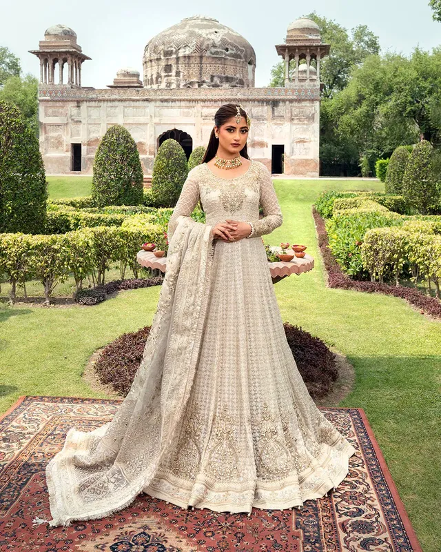 Faiza Saqlain Nira Festive White Organza – view 1 – Poshaq