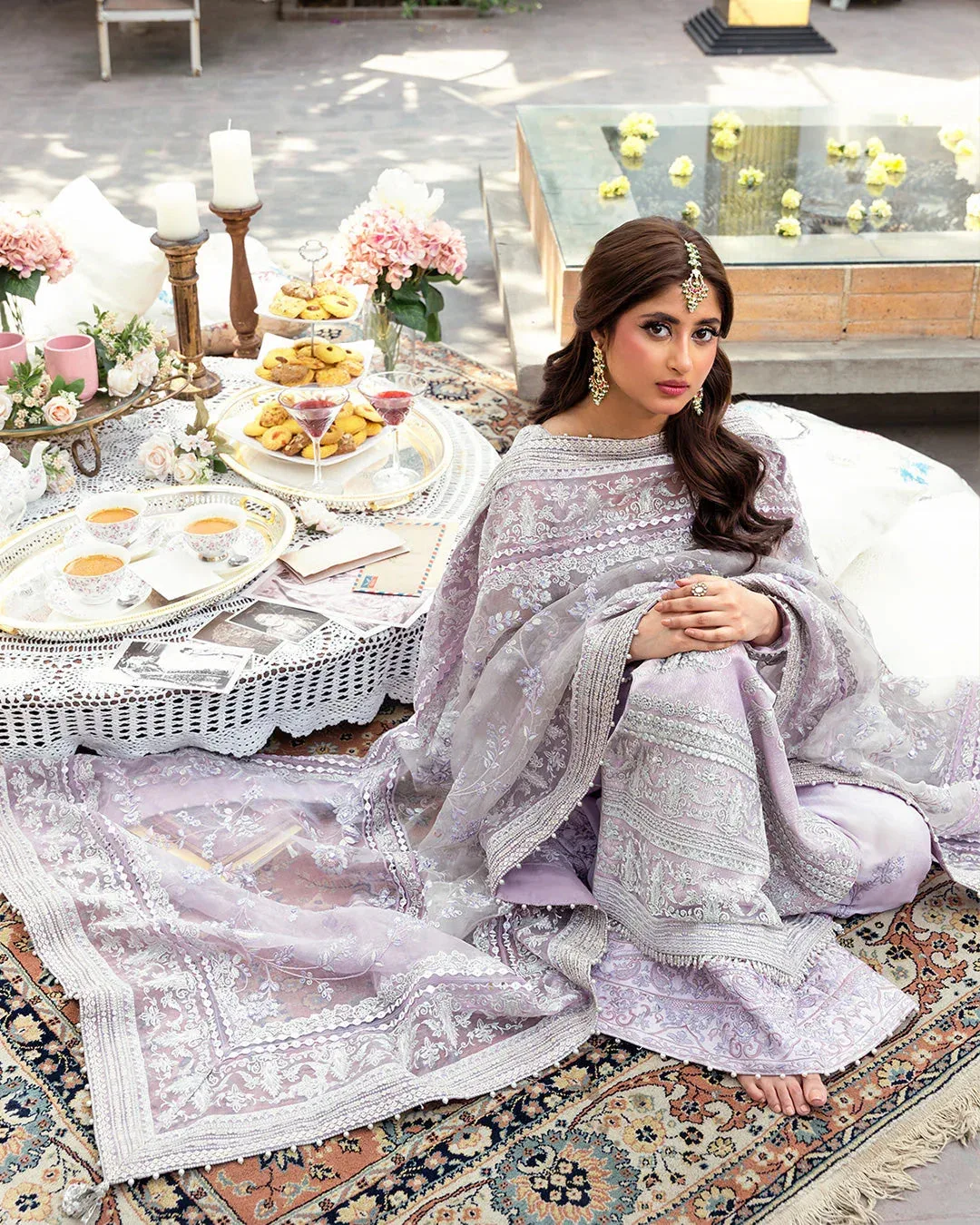 Faiza Saqlain Nira Festive Lilac Raw Silk – view 3 – Poshaq