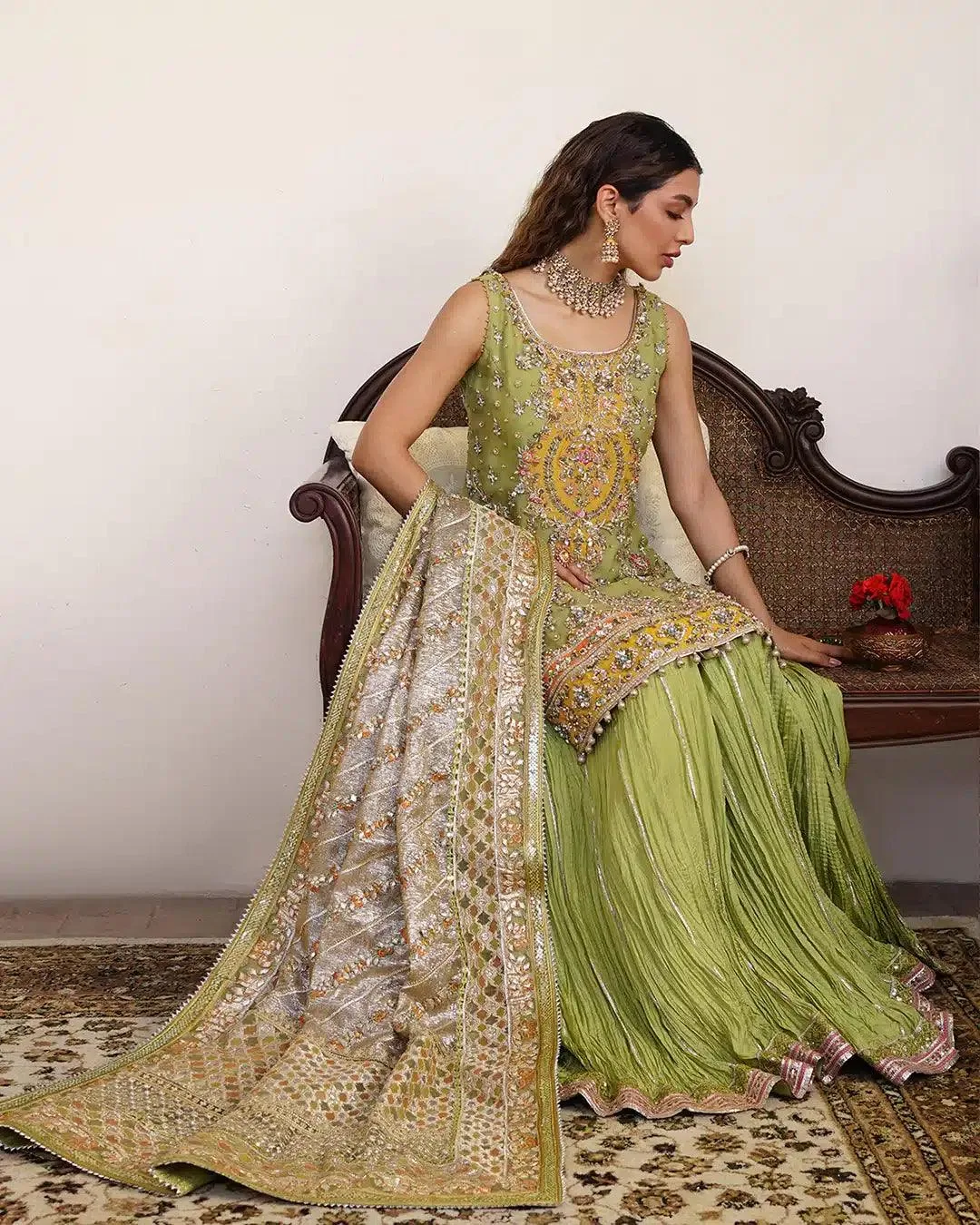 Faiza Saqlain Irina Wedding Formals 23 Yellow Organza – view 3 – Poshaq