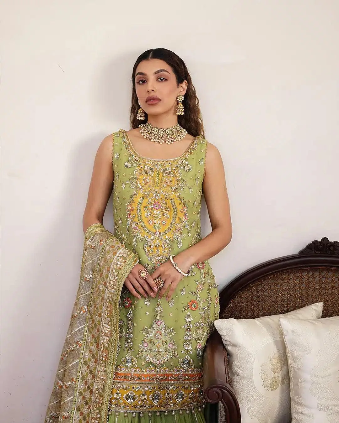 Faiza Saqlain Irina Wedding Formals 23 Yellow Organza – view 5 – Poshaq