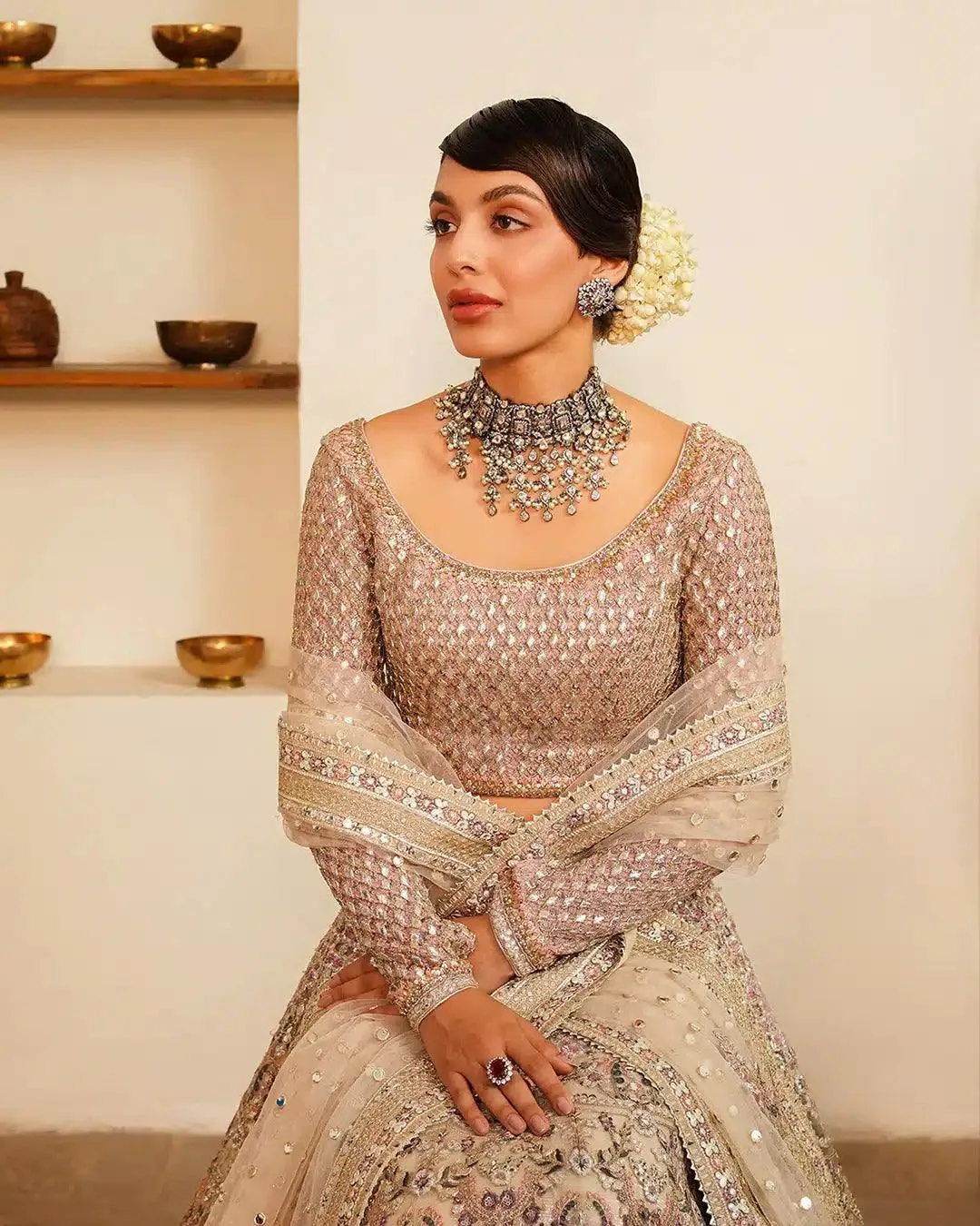 Faiza Saqlain Irina Wedding Formals 23 Ivory Chiffon – view 3 – Poshaq