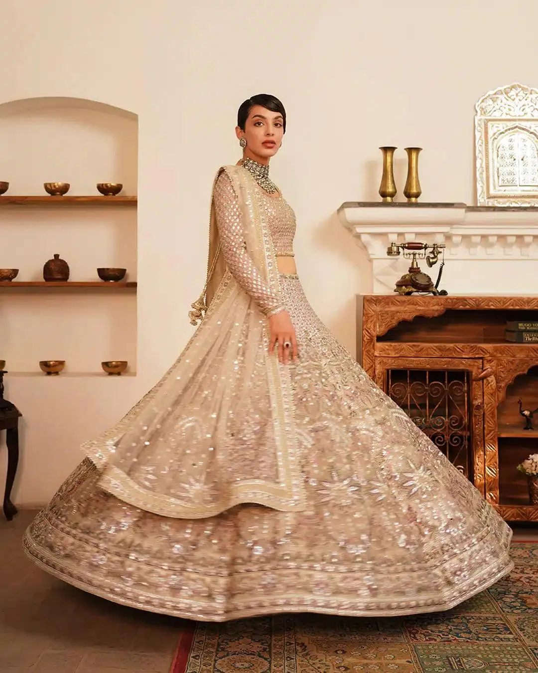 Faiza Saqlain Irina Wedding Formals 23 Ivory Chiffon – view 4 – Poshaq