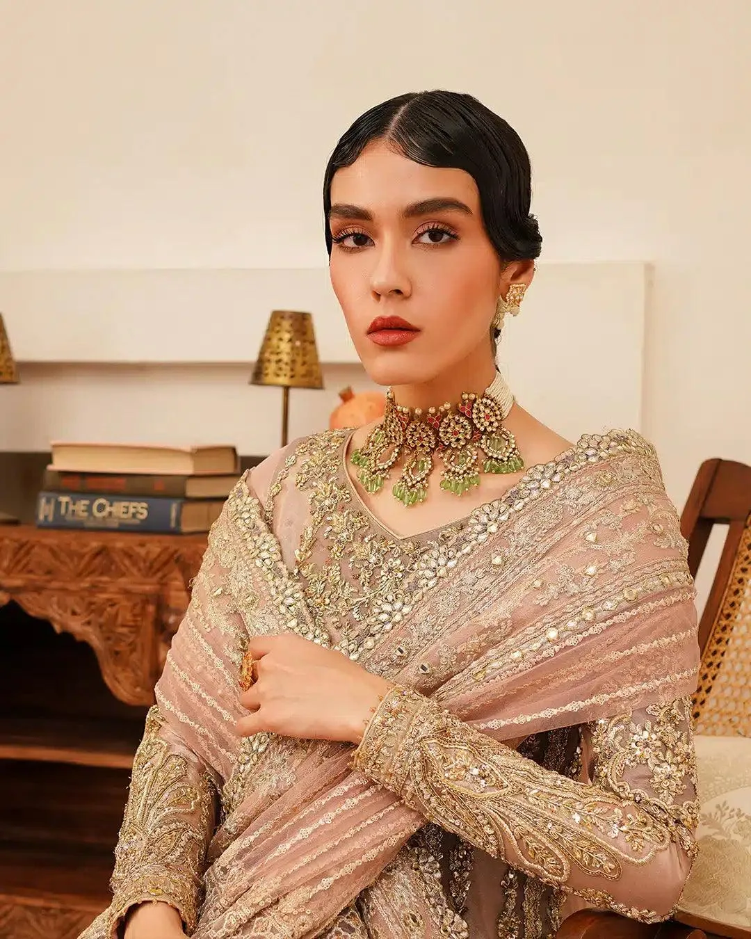 Faiza Saqlain Irina Wedding Formals 23 Ivory Chiffon – view 5 – Poshaq