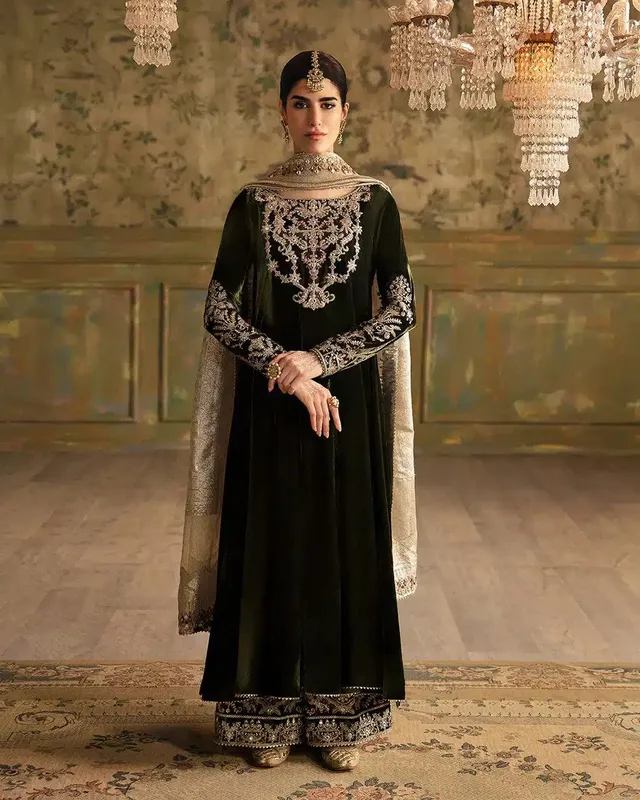 Faiza Saqlain Manaar Luxe Formals 23 Green Organza – view 1 – Poshaq