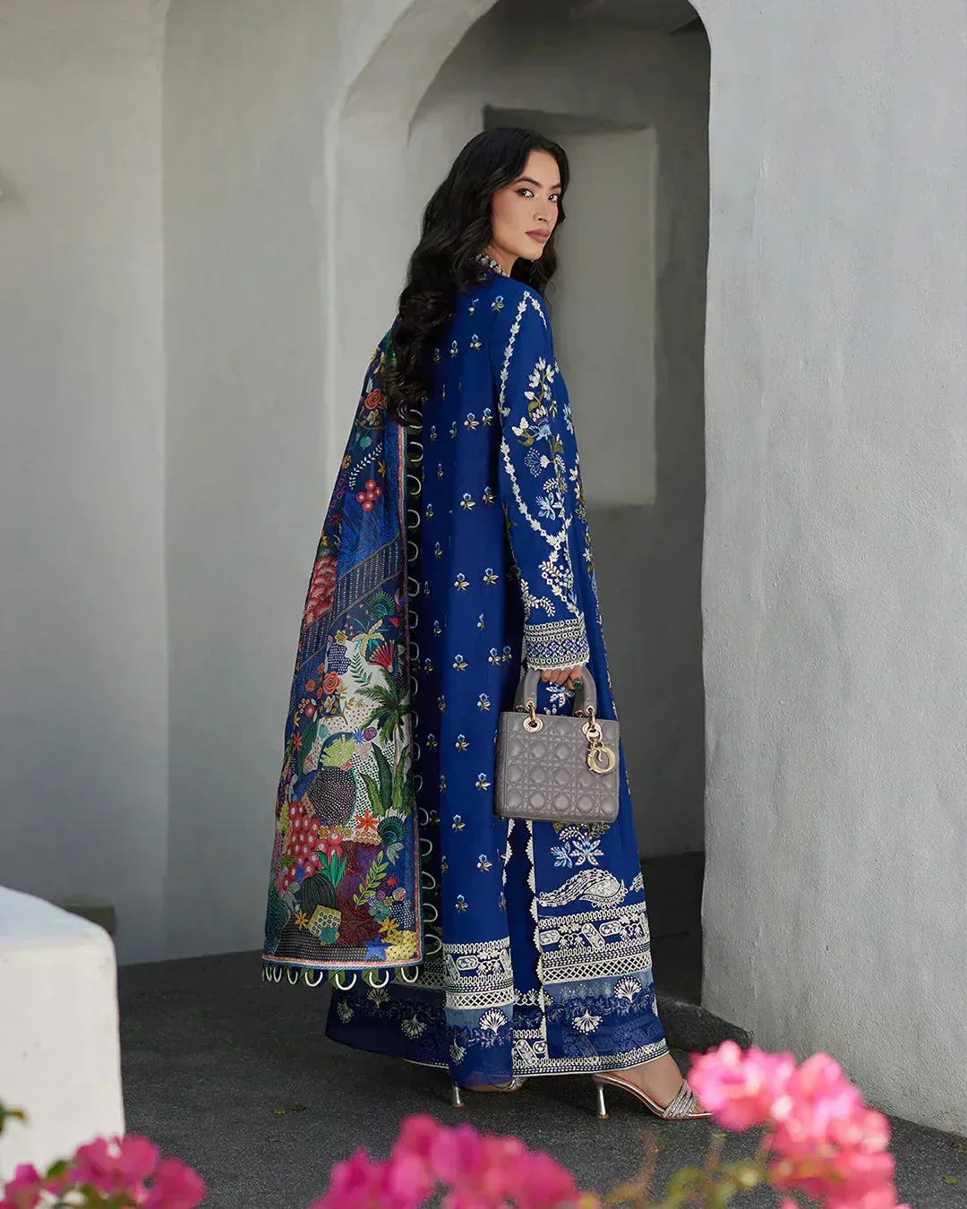 Faiza Saqlain Liliana Luxury Lawn 24 Blue Cambric – view 2 – Poshaq