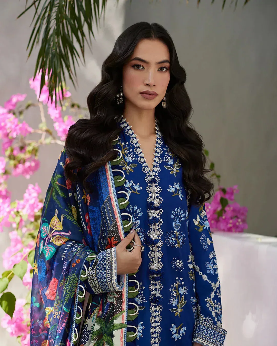 Faiza Saqlain Liliana Luxury Lawn 24 Blue Cambric – view 3 – Poshaq