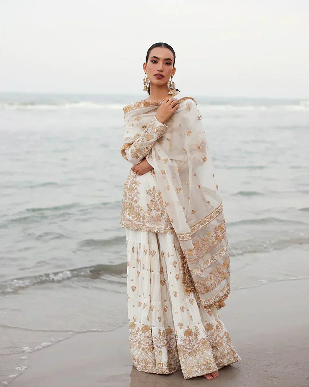 Faiza Saqlain Liliana Luxury Lawn 24 White Organza – view 1 – Poshaq