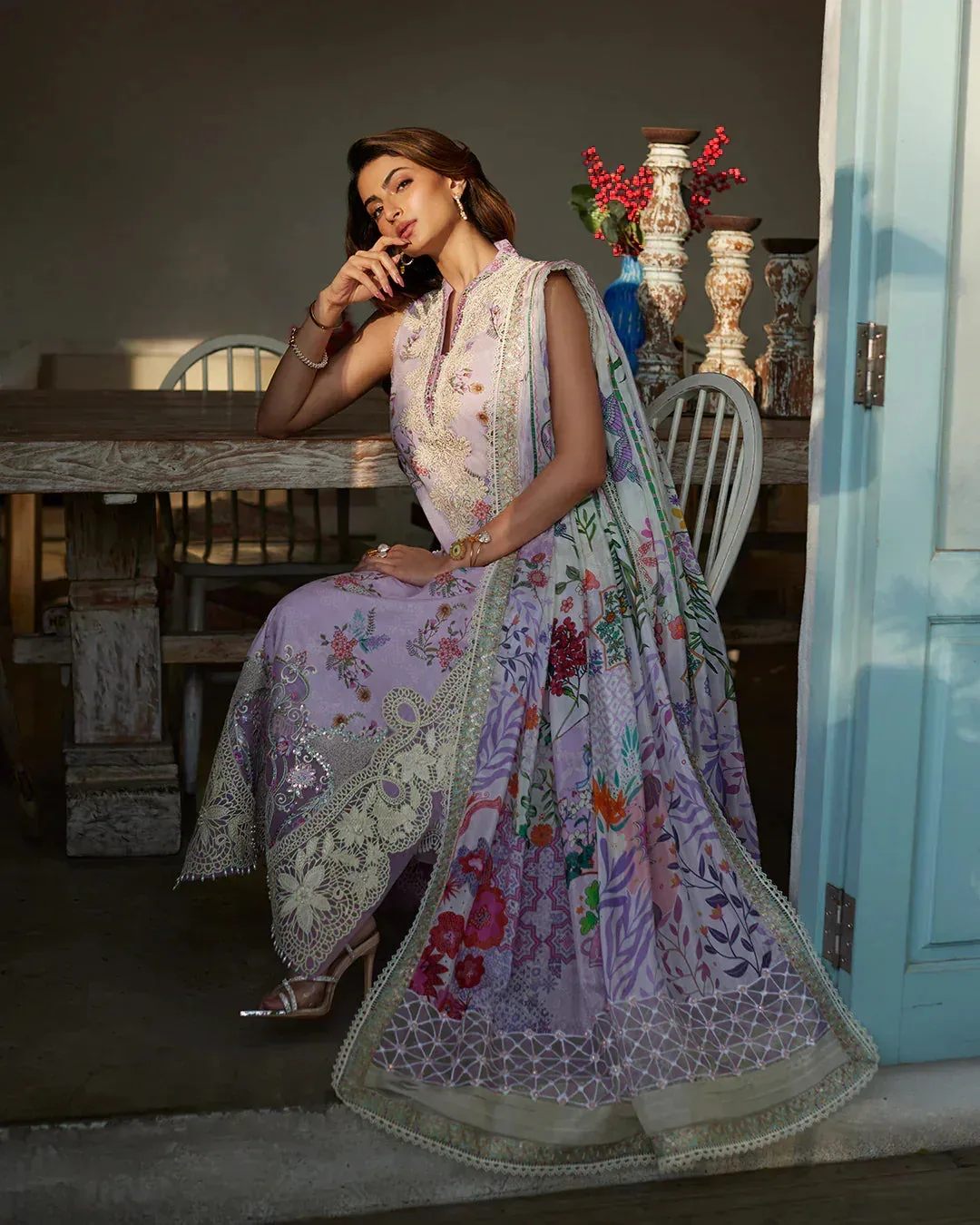 Faiza Saqlain Liliana Luxury Lawn 24 Lilac Organza – view 2 – Poshaq