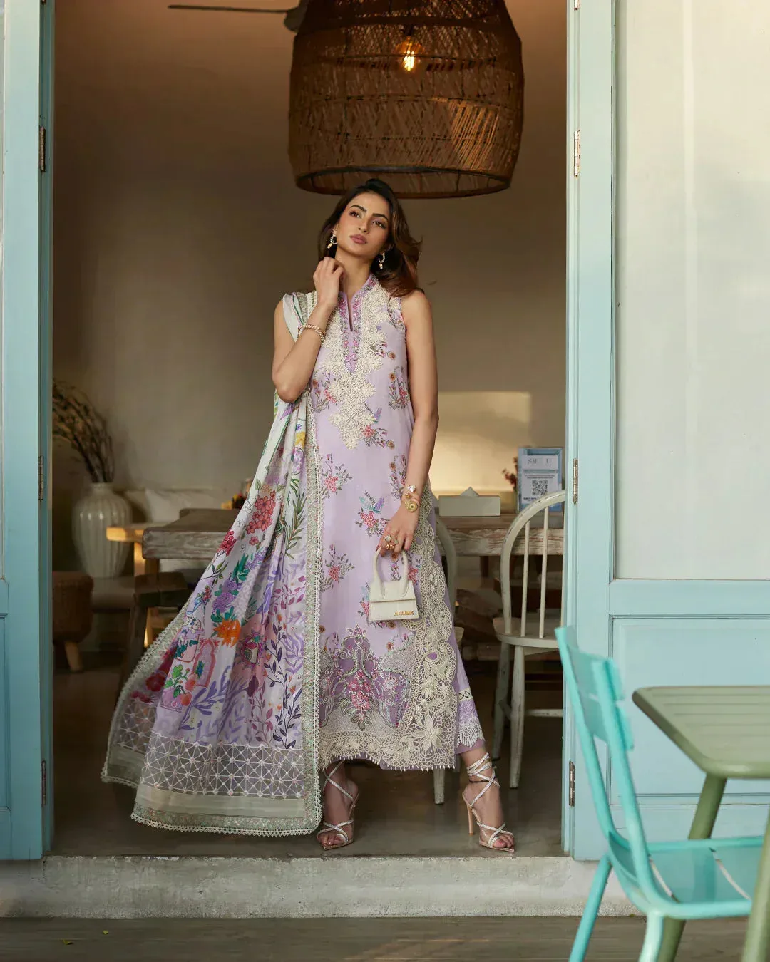 Faiza Saqlain Liliana Luxury Lawn 24 Lilac Organza – view 3 – Poshaq