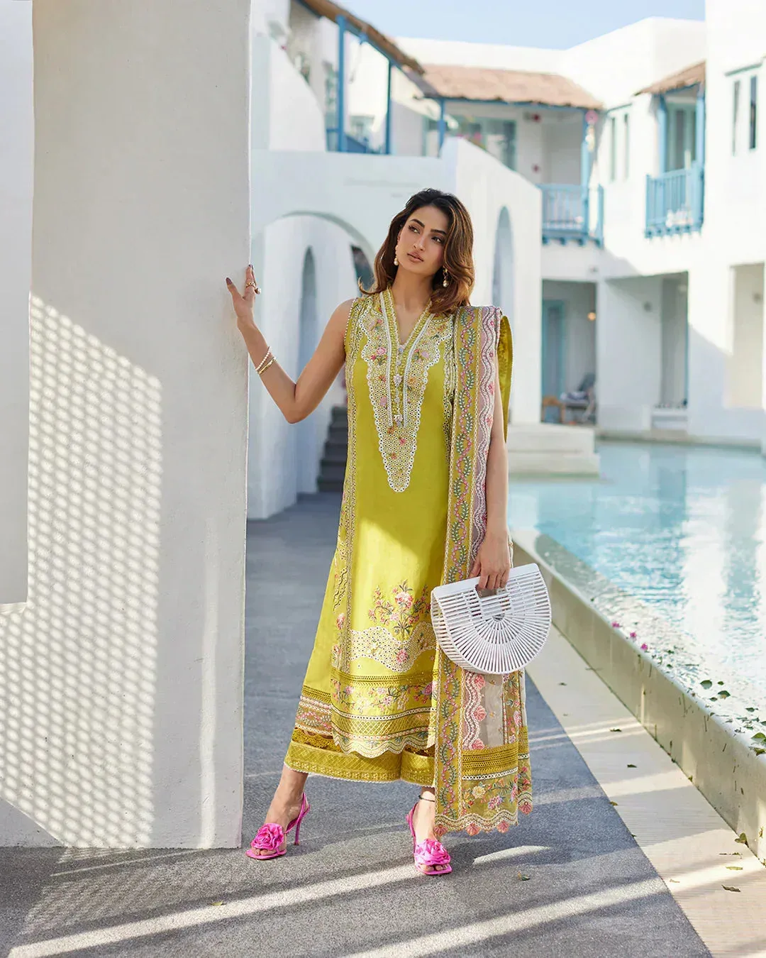 Faiza Saqlain Liliana Luxury Lawn 24 Green Organza – view 1 – Poshaq