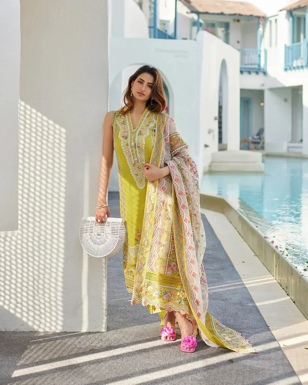 Faiza Saqlain Liliana Luxury Lawn 24 Green Organza – view 4 – Poshaq