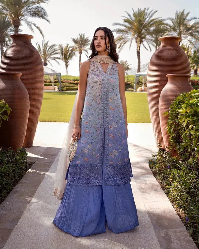 Faiza Saqlain Zurina Luxury Pret Lilac Chiffon – view 1 – Poshaq