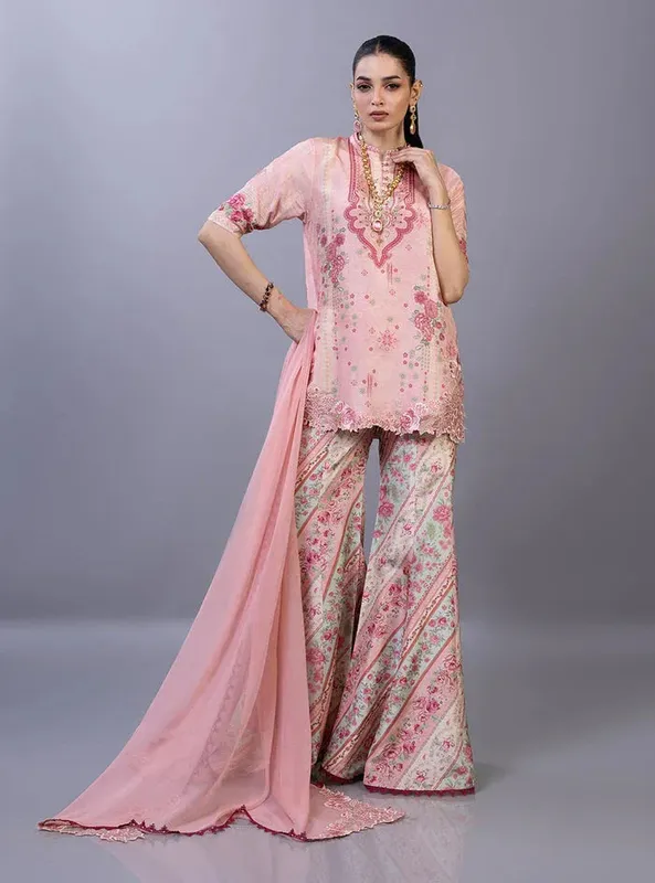 Zainab Chottani Eid Edit 26 Pink Raw Silk – view 1 – Poshaq