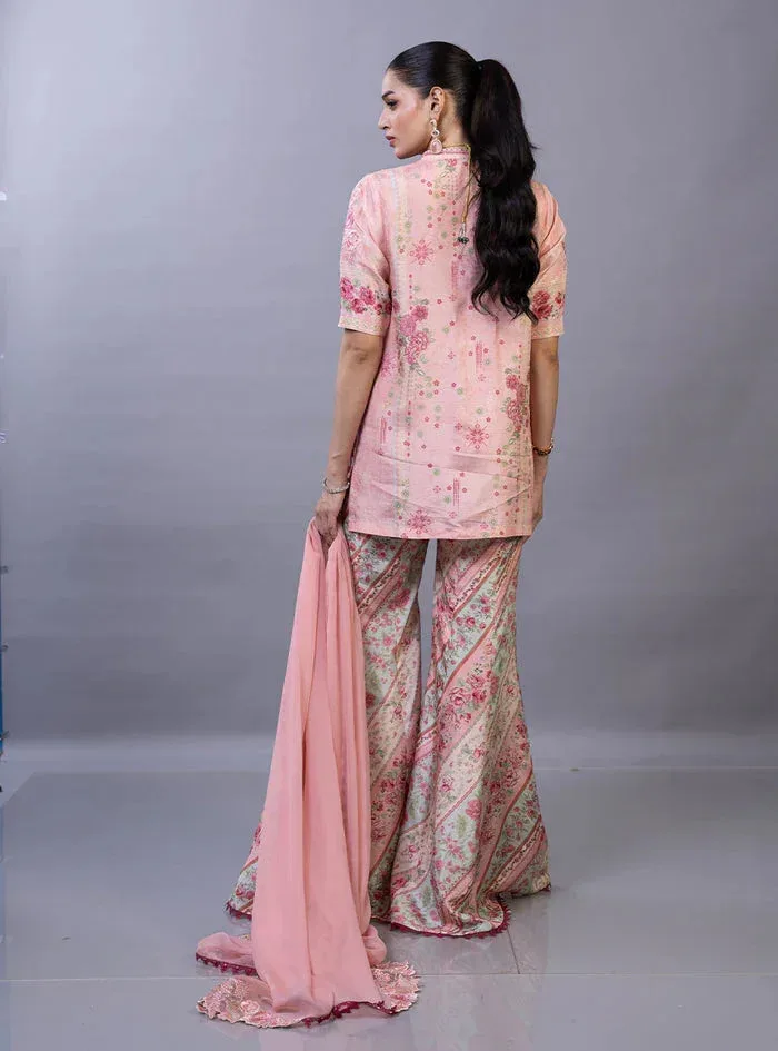 Zainab Chottani Eid Edit 26 Pink Raw Silk – view 2 – Poshaq